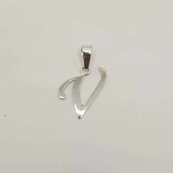 Letter "V" Pendant 925 Sterling Silver