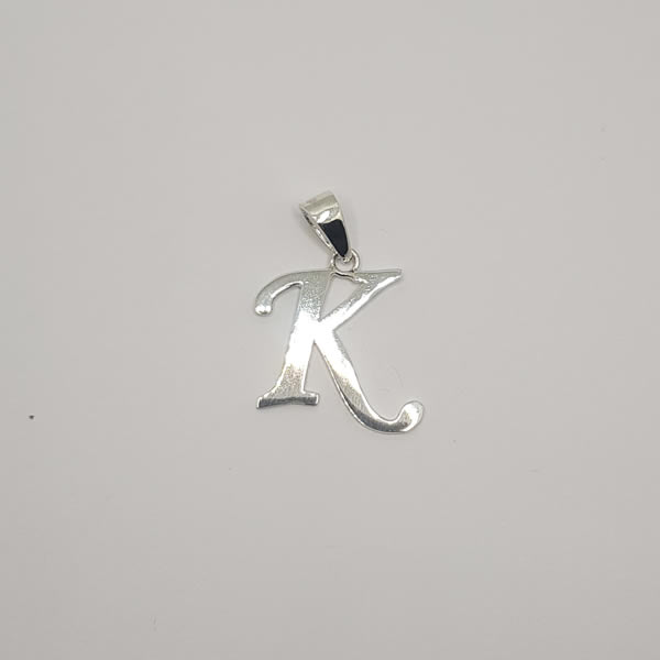 Letter "K" Pendant 925 Sterling Silver