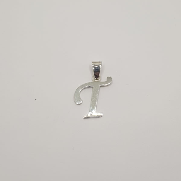 Letter "T" Pendant 925 Sterling Silver