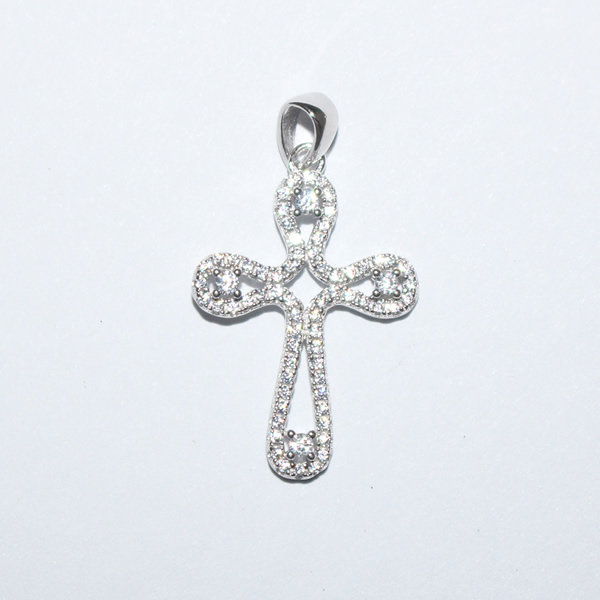 925 Sterling Silver Cubic zirconia Cross CR02