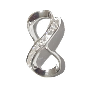 925 Sterling Silver Infinity Pendant with Cubic Zirconia