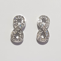 Sterling Silver Cubic Zirconia Earings Infinity E13