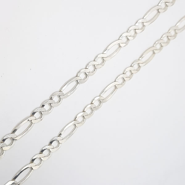 CH32 Figaro 8mm Chain 60cm 925 Sterling Silver