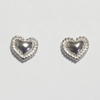925 Sterling Silver Earings Heart Small E15
