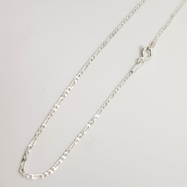 CH20 Figaro 50cm Chain 1mm 925 Sterling Silver