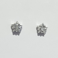 925 Sterling Silver Cubic zirconia Earings Flower Stud E16