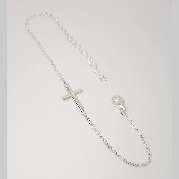 B16 Bracelet with Cross 925 Sterling Silver