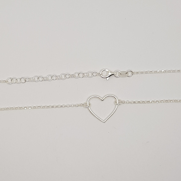 Belcher Chain with Heart Pendant 925 Sterling Silver