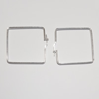 925 Sterling Silver Square Hoop Earings E02