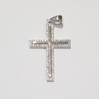 925 Sterling Silver Cross thin Double CR07
