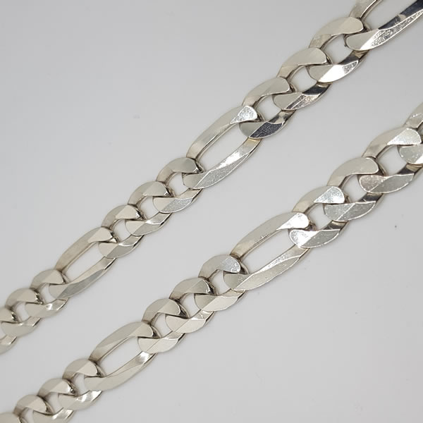 CH29 Figaro Chain 12mm 925 Sterling Silver