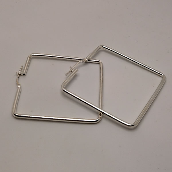Sterling silver square hoop earing