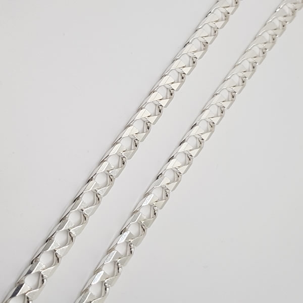 CH30 Square Link Chain 925 Sterling Silver 7mm 60cm